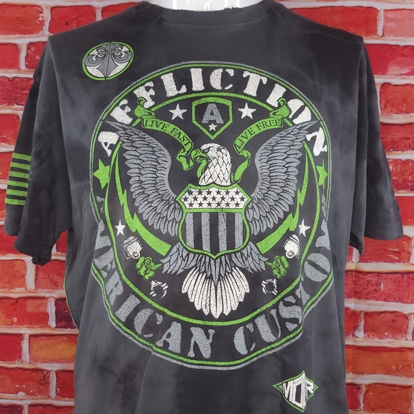 Affliction American Customs Distressed Men's Eagle T-shirt - Size: 2X - NWOT - Picture 2 of 12